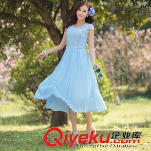 夏季新品7月23 2015夏季新品款女装连衣裙修身蕾丝波西米亚雪纺长裙厂家直销实拍