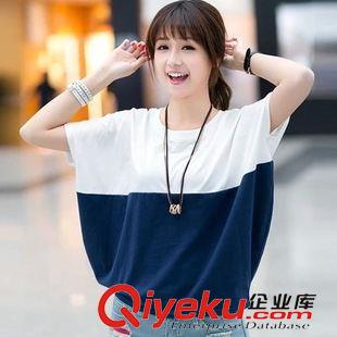 T恤 夏裝女上衣半袖中長(zhǎng)款女t恤純棉短袖韓版寬松2015春款大碼