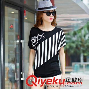 T恤 2015夏新款韓版大碼女裝胖mm顯瘦斤雪紡衫短袖中長(zhǎng)款T恤