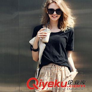 T恤 2015夏季新款歐洲站嘴唇亮片短袖T恤 女裝圓領(lǐng)打底上衣百搭T恤衫