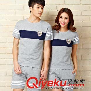 夏季新品7月23 2015夏季新款情侶運動套裝運動服男女短袖休閑運動裝短褲實拍現貨