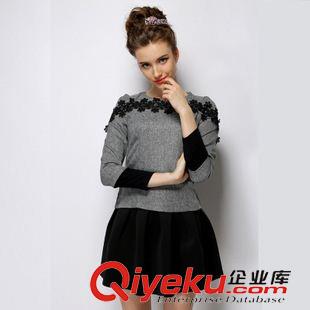 夏季新品7月23 2015春秋裝新品款格子連衣裙經典格紋百搭長袖圓領大擺裙實拍現貨