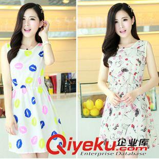 夏季新品7月23 2015夏季新款背心雪紡連衣裙韓版大碼女裝修身無袖短裙打底裙多色原始圖片3