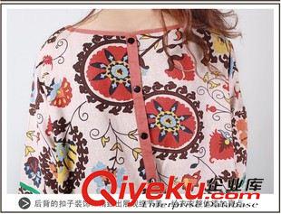 夏季新品7月19 2015韓版寬松大碼時尚圖騰印花棉麻精致包邊不規(guī)則女裝連衣裙原始圖片3