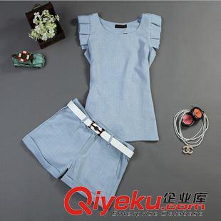 休閑套裝 實拍2015時尚夏裝新款女裝時尚套裝女夏季名媛氣質短袖短褲套潮款