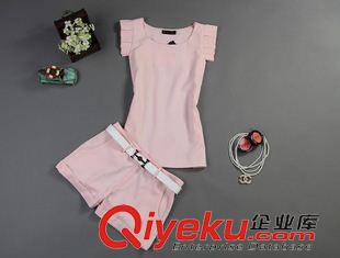休閑套裝 實拍2015時尚夏裝新款女裝時尚套裝女夏季名媛氣質短袖短褲套潮款原始圖片2