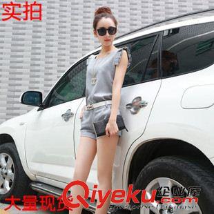 休閑套裝 實拍2015時尚夏裝新款女裝時尚套裝女夏季名媛氣質短袖短褲套潮款原始圖片3