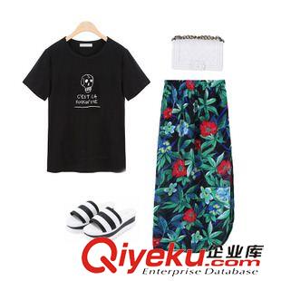 半身裙 歐洲站 2015夏季新款歐美風時尚大牌女裝印花雪紡半身沙灘裙女裝原始圖片2