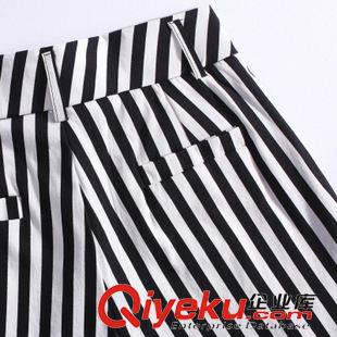 夏季新品7月15 2015新品款 夏裝 夏裝七分褲女哈倫褲印花色小腳女褲韓版黑白條紋原始圖片3