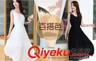 夏季新品7月12 夏季新款女裝韓版波西米亞長裙沙灘裙女士大擺雪紡連衣裙子原始圖片2