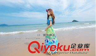 夏季新品7月12 2015波西米亞沙灘裙長(zhǎng)裙 海灘度假 顯瘦仙女 彈力連衣裙