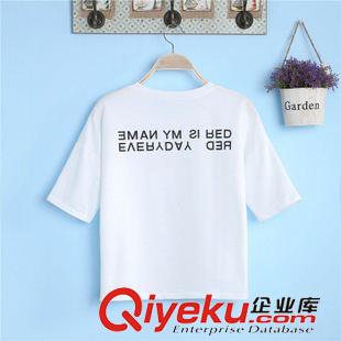 夏季新品7月12 2015實(shí)拍夏季新款印花字母圓領(lǐng)寬松短袖 歐版風(fēng)格短款T恤