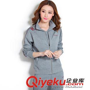 *女中老年三件套 2015春季中老年運動套裝女裝加肥加大休閑套裝衛衣三件套媽媽純棉原始圖片2