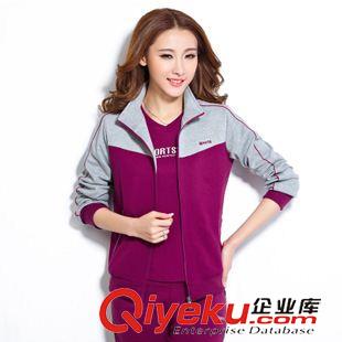 *女中老年三件套 新款中老年運動服套裝女春秋三件套休閑衛衣加肥加大碼晨練媽媽裝原始圖片3