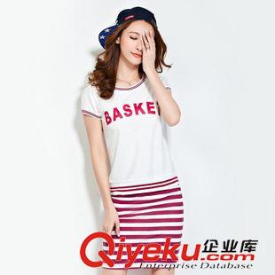 4.19更新 運動套裝2015夏裝新款夏季女裝女款夏短袖休閑套裝套裙DQ89012