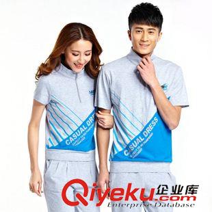 情侶套裝 2015新款夏季情侶短袖運動服套裝男女休閑衛(wèi)衣大碼翻領T恤棉原始圖片2