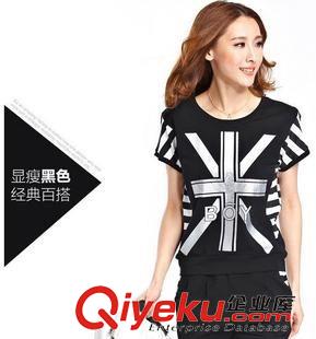 女套裝 批發(fā)新品運(yùn)動(dòng)休閑套裝夏季女款運(yùn)動(dòng)套裝圓領(lǐng)大碼胖mm顯瘦兩件套原始圖片3