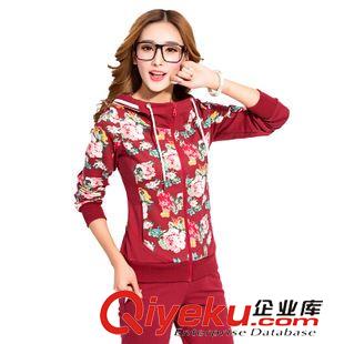 *女印花二件套 2015秋季新款迷彩休閑套裝女韓版時尚修身顯瘦女士衛衣運動服純棉