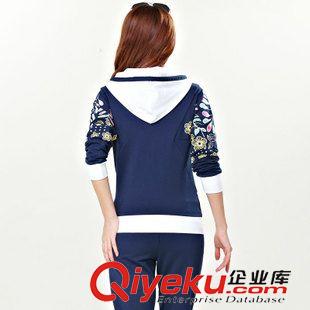 *女印花二件套 新品春秋款美琪奥尔2015运动装套装休闲卫衣女装修身时时尚绣花款