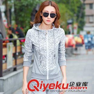 *女印花二件套 2015春裝新款時尚印花休閑套裝女款春秋運動服韓版修身顯瘦純棉服