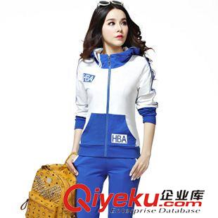 *女拼色二件套 2015新款春秋裝純棉女士運動套裝修身時尚學(xué)生校服跑步潮流拼色款