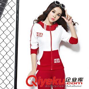 *女拼色二件套 2015新款春秋裝純棉女士運動套裝修身時尚學(xué)生校服跑步潮流拼色款