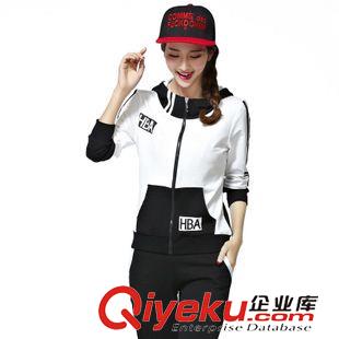 *女拼色二件套 2015新款春秋裝純棉女士運動套裝修身時尚學(xué)生校服跑步潮流拼色款