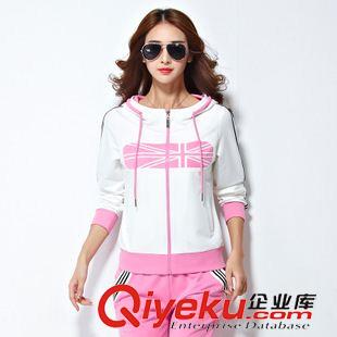 *女拼色二件套 韓版時尚運動休閑套裝2015秋裝新款大碼女裝修身時尚拼色跑步潮流