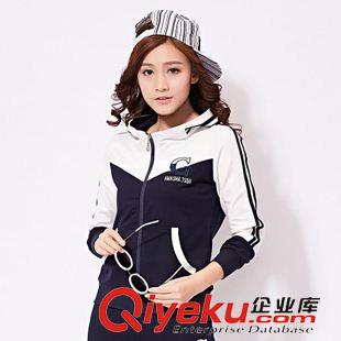 *女拼色二件套 2015詩婷露雅春秋新款純棉拼色時尚休閑2件套運動套裝中老年跑步原始圖片3