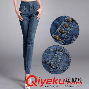 秋冬冬款牛仔褲 韓國女裝秋季新款 時尚寬松破洞七分哈倫牛仔褲 女