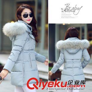 新款羽絨服 實(shí)拍2015冬季女裝大毛領(lǐng)長款羽絨服外套韓版修身連帽時(shí)尚女裝原始圖片3