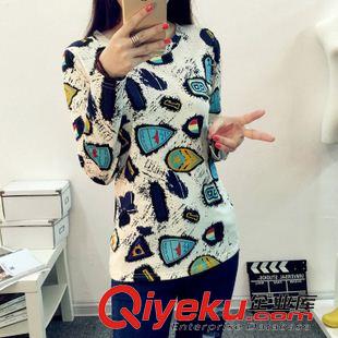秋冬款T恤打底衫 351#純棉長袖T恤女夏裝新品 韓版修身印花文藝體恤上衣潮原始圖片2