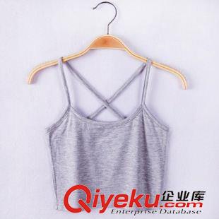 女式小背心 夏季打底短款抹胸背心修身柔軟透氣交叉小吊帶女裹胸防走光原始圖片2