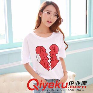 【19元tj】區(qū) 夏裝{zx1}款女裝韓版百搭心形寬松大碼短袖女t恤上衣原始圖片2