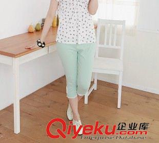 店家推薦--孕婦裝 2015孕婦裝夏裝韓版時(shí)尚蕾絲邊七分孕婦打底褲原始圖片3