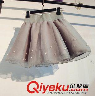 時(shí)尚半身裙 2015半身裙女新款釘珠紗裙蓬蓬裙原始圖片3