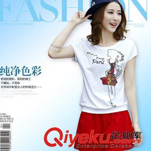 時尚套裝 2015夏新款女裝印花短袖T恤短褲休閑套裝裙顯瘦原始圖片3