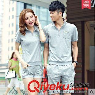 情侶裝 2015短袖情侶夏女純棉大碼休閑班服原始圖片2