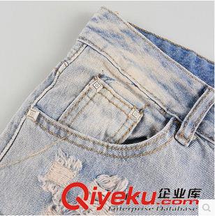 牛仔短褲 2015夏裝新款哈倫褲女印花破洞牛仔褲女百搭顯瘦七分褲潮2031原始圖片3