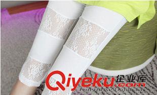 孕婦裝 2015孕婦打底褲夏裝新款時尚蕾絲拼接孕婦托腹褲原始圖片2