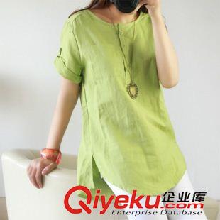 孕婦裝 韓版棉麻大碼女裝襯衫亞麻女裝上衣森女系布衣文藝麻料孕婦襯衣原始圖片3