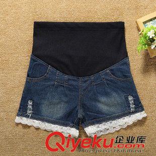 孕婦裝 （有黑色）夏燙鉆孕婦打底褲鉛筆褲韓版孕婦裝腳邊蕾絲
