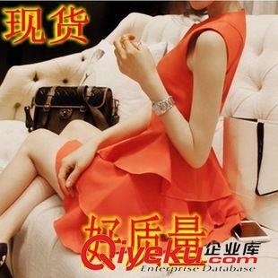 連衣裙 2015 春夏新款圓領(lǐng)中長(zhǎng)款連衣裙氣質(zhì)名媛荷葉裙原始圖片2