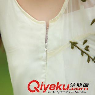 連衣裙 2015夏季爆款無袖雪紡連衣裙 韓版繡花裙子原始圖片3