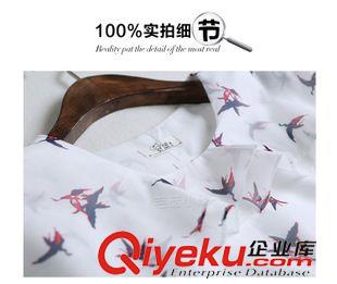 連衣裙 歐洲站夏季新款千紙鶴圖案雪紡女式連衣裙原始圖片3