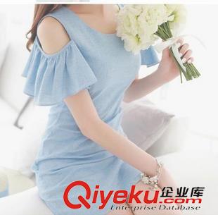 連衣裙 時尚拼色交叉一字領(lǐng)性感露肩優(yōu)雅淑女原創(chuàng)設(shè)計包臀連衣裙