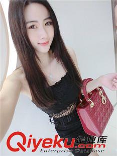 連衣裙 歐美dp風(fēng)立體裝飾黑白拼色高腰蓬蓬裙吊帶連衣裙女