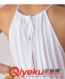 5月新款 ebay速賣通2015新款女裝不規(guī)則開叉長裙 性感掛脖連衣裙沙灘裙原始圖片3