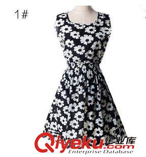 5月新款 2015夏裝新品小清新大碼無袖碎花背心裙大碼女裝打底連衣裙原始圖片3