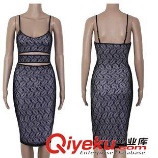 5月新款 速賣(mài)通2015新款歐美女裝修身顯瘦蕾絲鏤空性感吊帶連衣裙原始圖片2